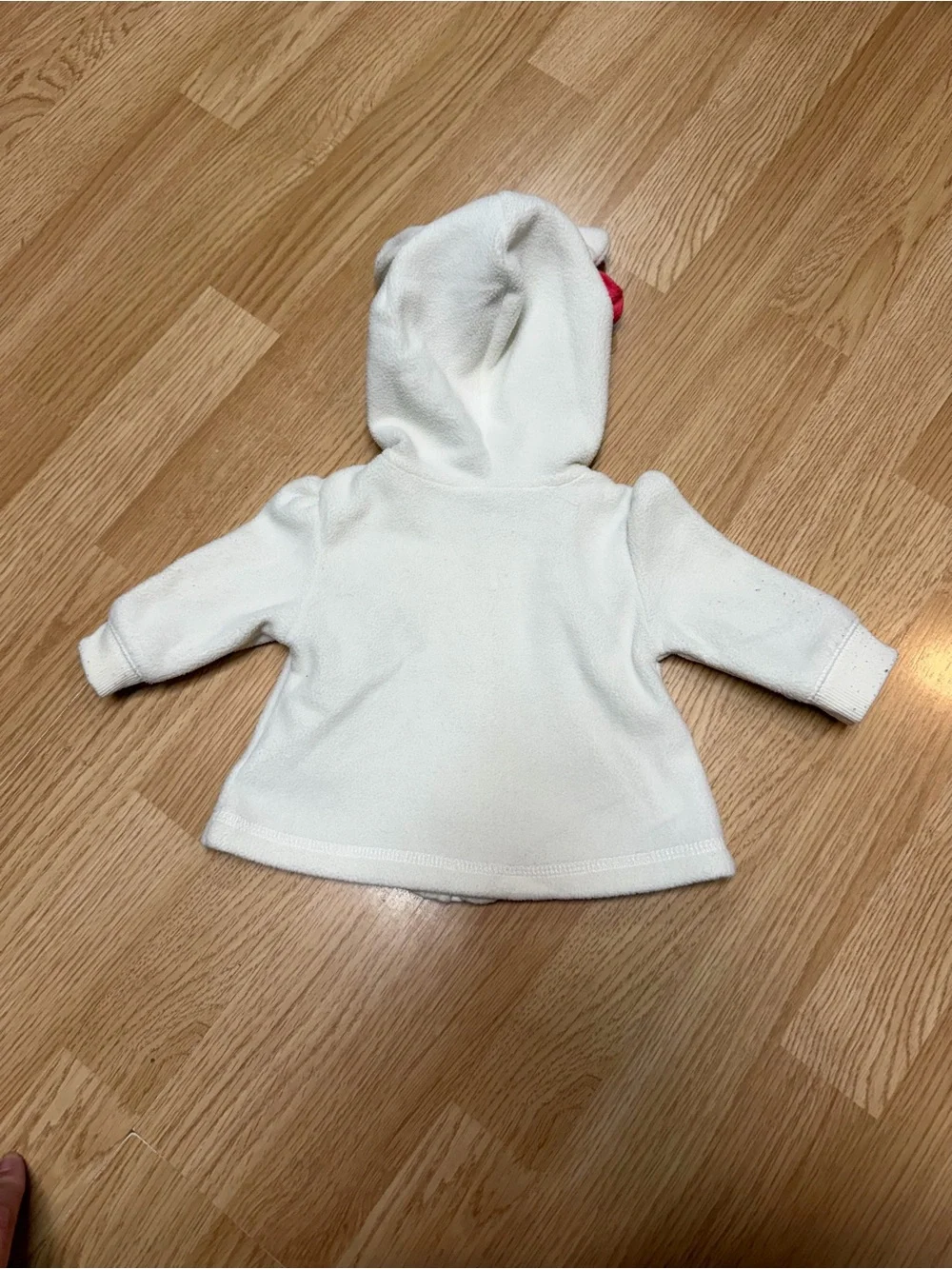 Old Navy White Bunny Hooded Fleece Jacket Baby Girls 3-6M Zip Front Ears